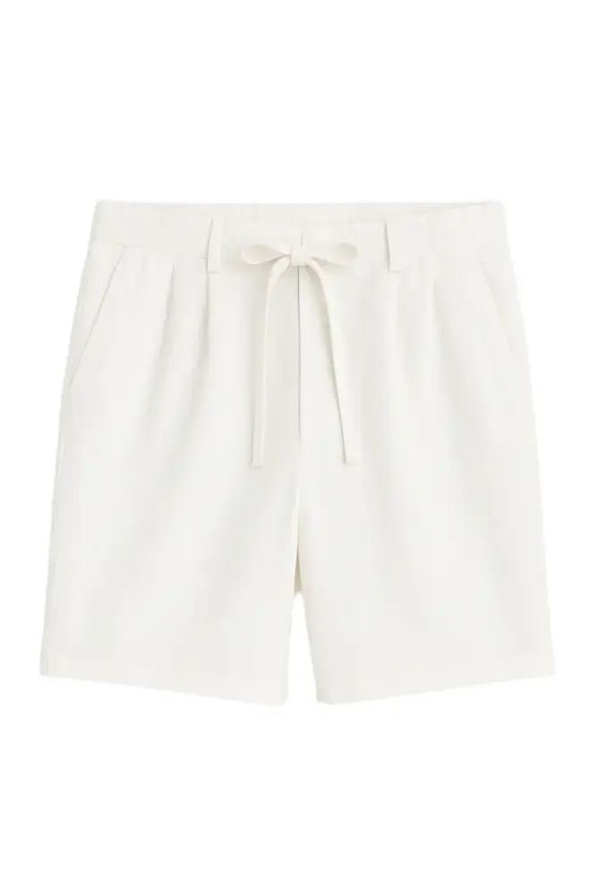 Milano Linen Drawstring Shorts White / S
