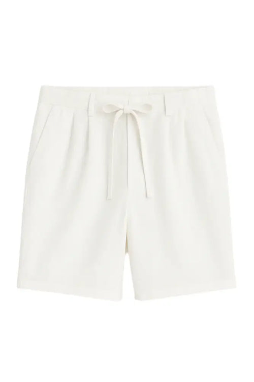 Milano Linen Drawstring Shorts White / S