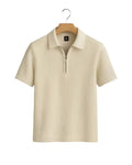 Quarter Zip Polo Shirt White / S