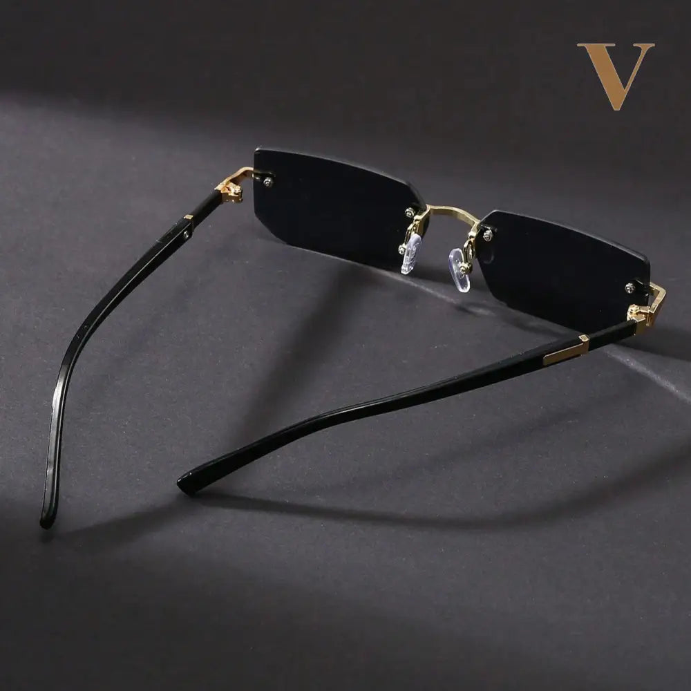 1Pc Black Slim Frameless Y2K Fashion Glasses, Suitable for Beach, Driving in Summer Beach Accessories Glasses Shades Looks Street Style and Suit for Sweater Jacket Sweatshirt Hoodie Leather Pants and Cargo Pantstops Summer