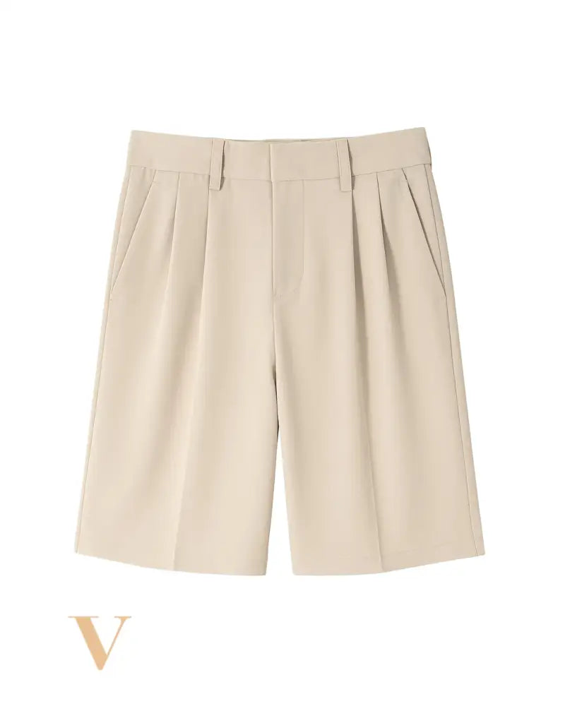 Roma Pleated Shorts Light Beige / XS