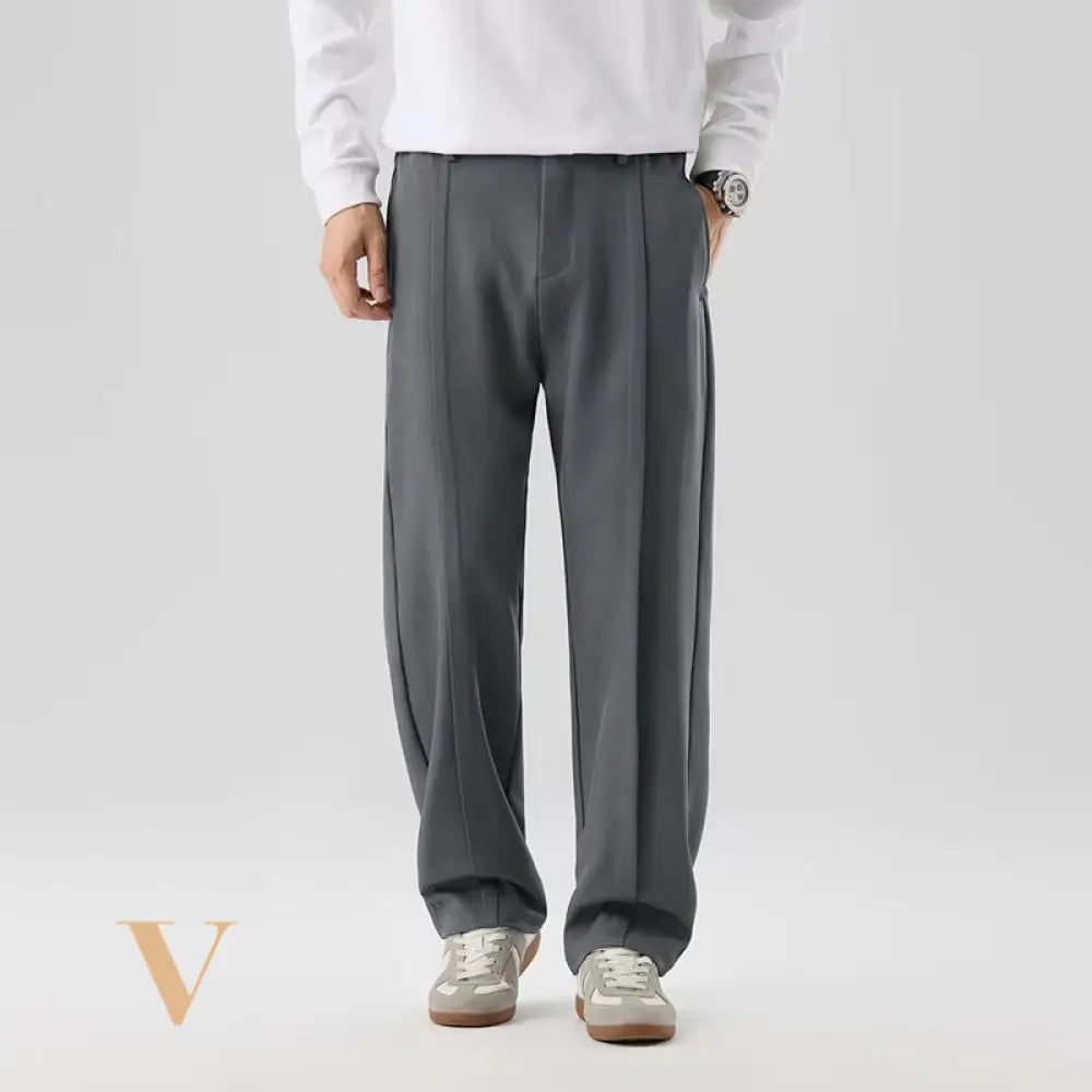 2024 New Autumn Casual Suit Pants Korean Men'S Pants Straight Loose Sweatpants Soft Wide Leg Long Baggy Business Trousers