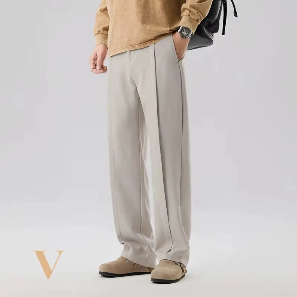 2024 New Autumn Casual Suit Pants Korean Men'S Pants Straight Loose Sweatpants Soft Wide Leg Long Baggy Business Trousers