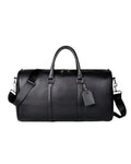Saroxi 1Pc Large Capacity Men'S Shoulder Bag, Multi-Function Travel Duffle Bag, Casual Weekend Messenger Bag, Suitable for Travel, Commuting, PU Leather, Sports & Life, Gift for Men - Black