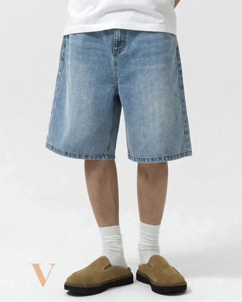 Men'S Loose Casual Denim Bermudashorts with Pockets, Versatile Summer Denim Shorts Jorts