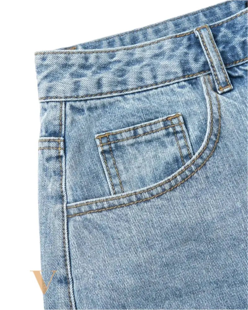 Men'S Loose Casual Denim Bermudashorts with Pockets, Versatile Summer Denim Shorts Jorts