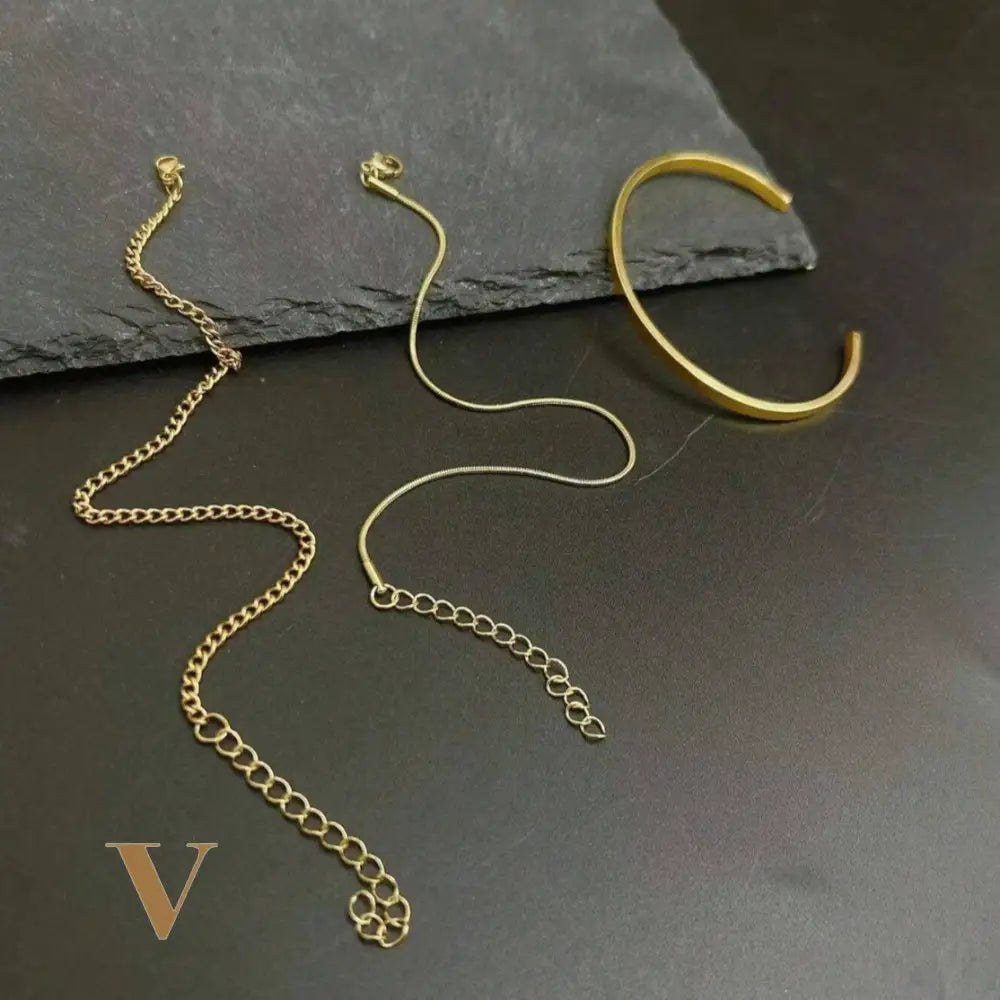 Trio Eleganza Silver Bracelets Gold / One - Size